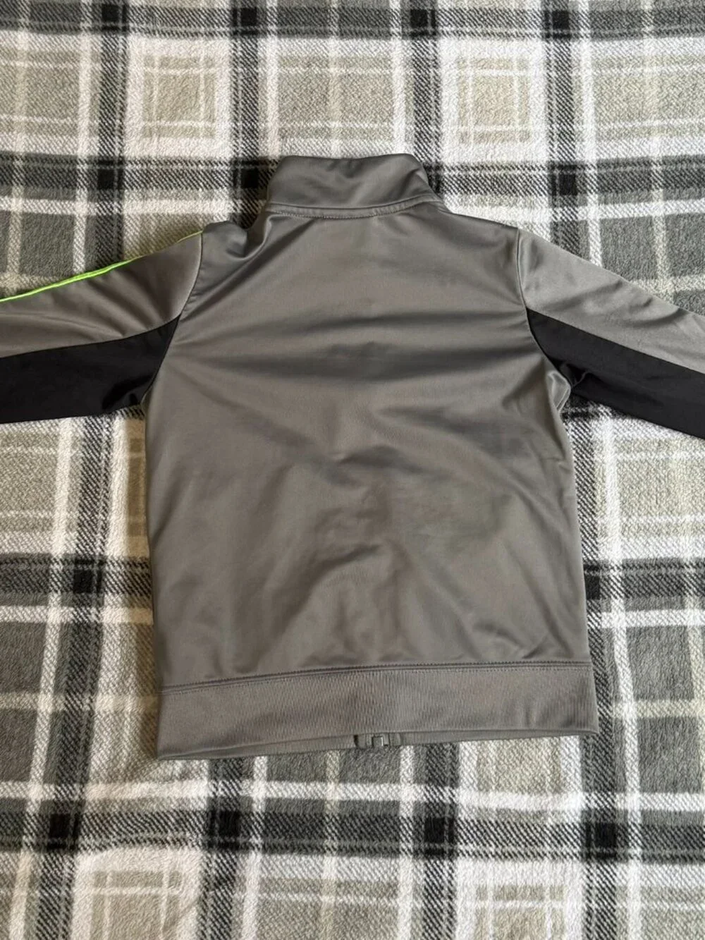 Nike Boys Track Jacket Gray Green NIKE Spellout Full Zip Athletic Size 7